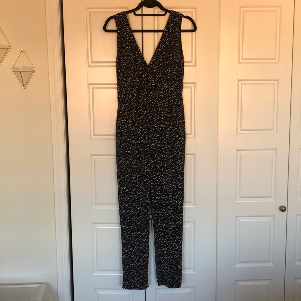 Sam Edelman Black and White Tie Back Jumpsuit